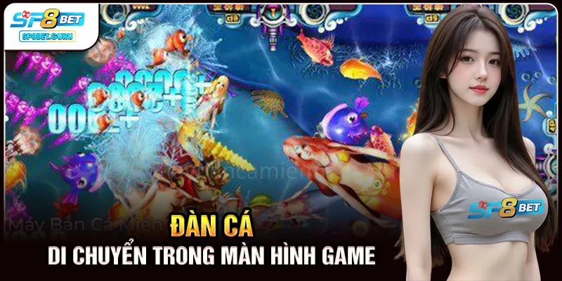 Đàn cá di chuyển trong màn hình game